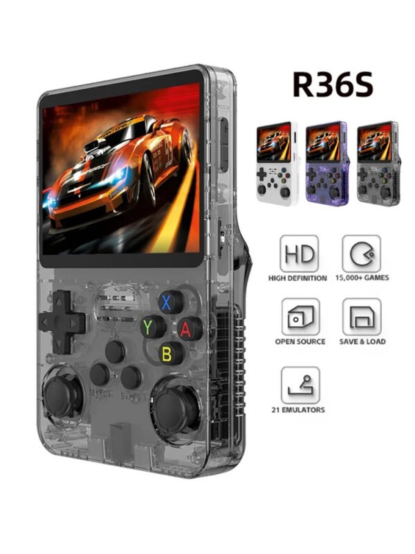 1 R36S Retro Handheld Game Console 128GB | Linux Portable Gaming Console with 3.5" IPS Screen & Preloaded Games