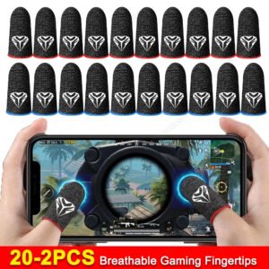 2PCS Gaming Finger Sleeves for PUBG Mobile – Ultra-Thin Breathable Sweatproof Finger Cots, Touch Screen Gaming Fingertips Gloves for Mobile Gaming