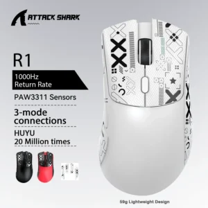 Attack Shark R1/X11 Wireless Gaming Mouse | 18,000 DPI PAW3311 Sensor, Tri-Mode Bluetooth, 2.4G & USB for PC/Laptop