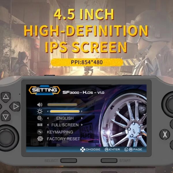 1 SF3000 Retro Handheld Game Console – 4.5-Inch IPS Screen, Linux System, 3000mAh Portable Retro Game Player