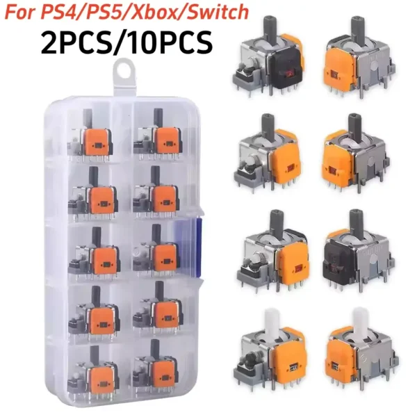 Hall Effect 3D Analog Joystick Replacement | Thumbstick Sensor Repair Part for PS5, PS4, Xbox One & Switch Pro Controllers