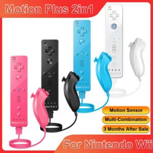 2-in-1 Wireless Controller for Nintendo Wii | Motion Plus Remote Gamepad with Joystick & Silicone Case
