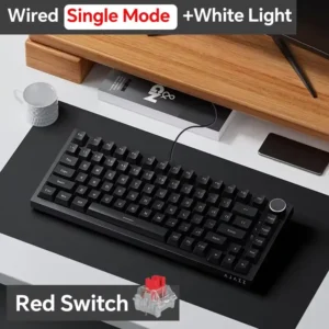 AJAZZ AK820 Pro Wireless Mechanical Gaming Keyboard | Bluetooth 5.1, 2.4G & USB-C, Hot-Swappable RGB Gasket Mount