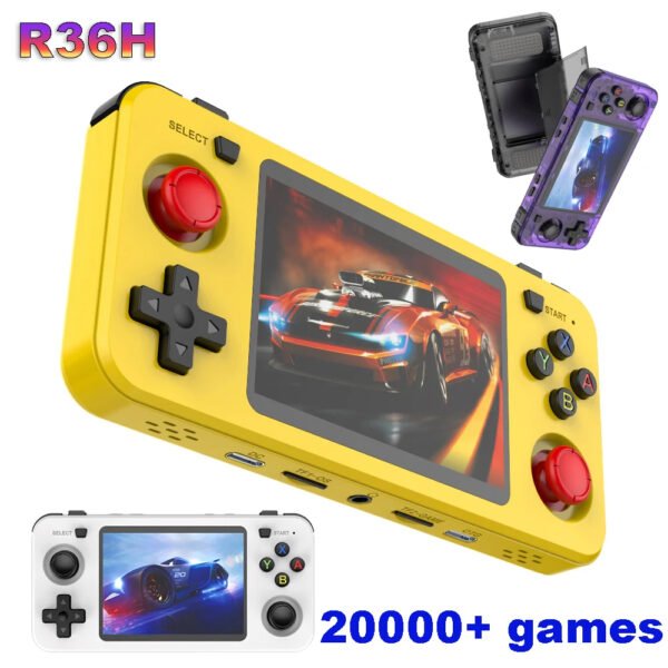 1 R36H Retro Handheld Game Console | ARKOS 64GB/128GB Portable Gaming Console with 3.5" IPS Screen