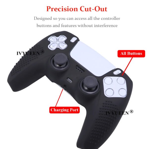 10 IVYUEEN Anti-slip Silicone Cover Skin for PlayStation 5 PS5 DS5 Controller Case Thumb Stick Grip Cap for DualSense Gamepad