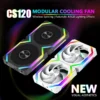2 JUMPEAK CS120 ARGB 120mm PWM Cooling Fan | Modular Stackable Silent RGB Fan for Gaming PC Cases & Water Coolers