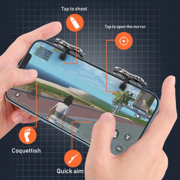 9 X8 Mobile Game Trigger For PUBG Phone Gaming 6 Finger Trigger Sensitive Shoot Phone Game Trigger L1 R1 Aim Keys Game Controller
